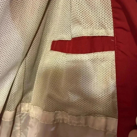 [L]Eddie Bauer Red Mesh Lined Windbreaker  Trench Jacket - Picture 9 of 14